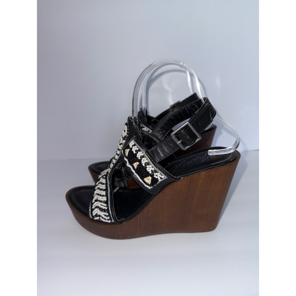 Marie A Women 7 Tribal Wedge Strap Sandals Boho Festival Beachy Summer Work Y2K - Picture 6 of 12